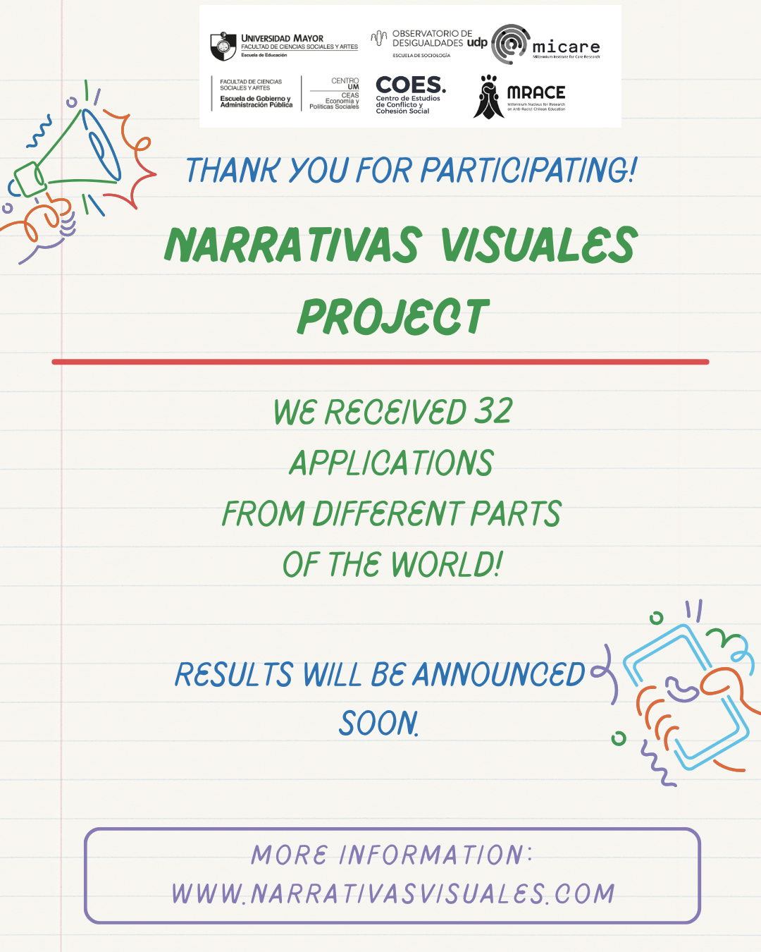 RECIBIMOS 32 POSTULACIONES DESDE DISTINTAS PARTES DEL MUNDO 1 copia